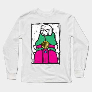 Retro Scooter, Classic Scooter, Scooterist, Scootering, Scooter Rider, Mod Art Long Sleeve T-Shirt